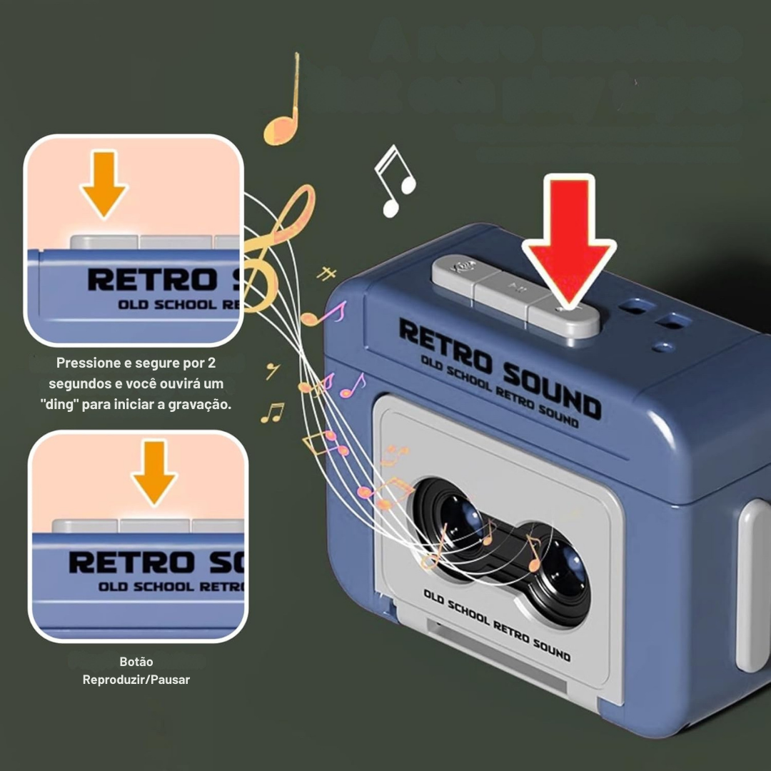 Chaveiro Gravador de Voz Retrô Mini – Fita Cassete