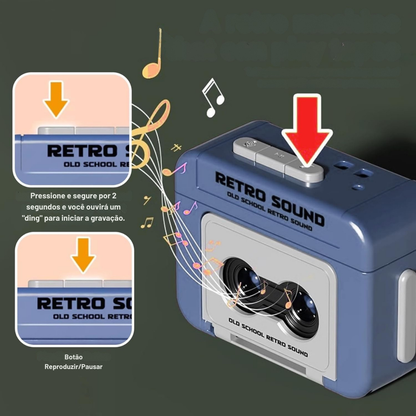 Chaveiro Gravador de Voz Retrô Mini – Fita Cassete